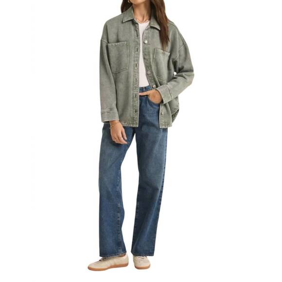 COPY - NEW Z SUPPLY all day knit jacket in palm green - Picture 3 of 3